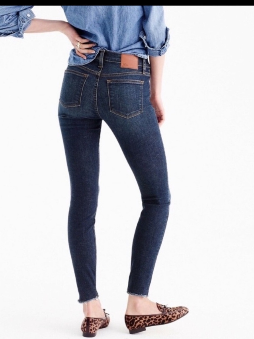 J. Crew Toothpick Skinny Jeans Raw Hem Medium Wash